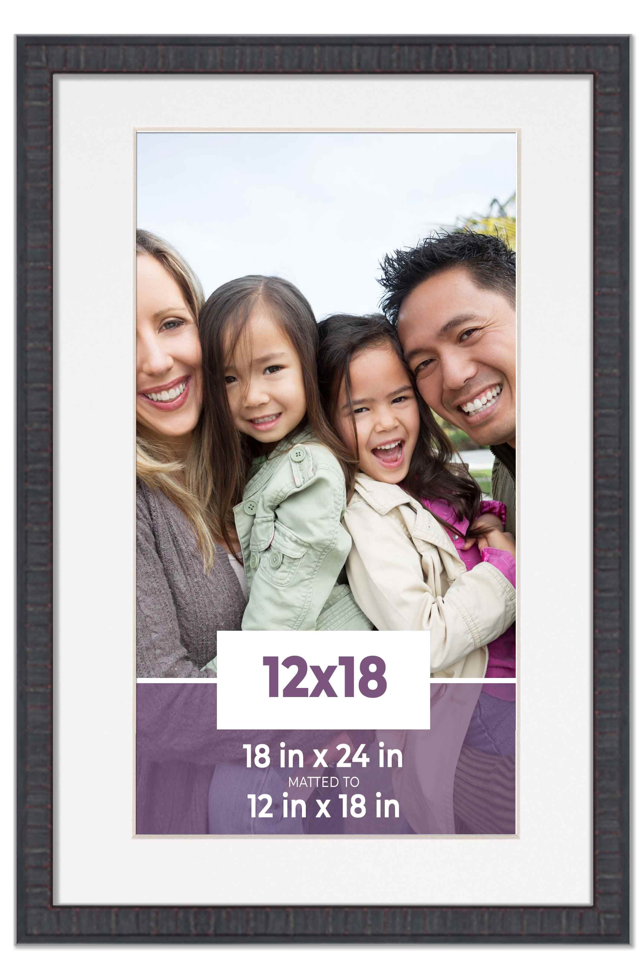 12x18 Frame Mahogany With White Picture Mat For 12x18 Photo - Mahogany 18x24 Frame To Display Print