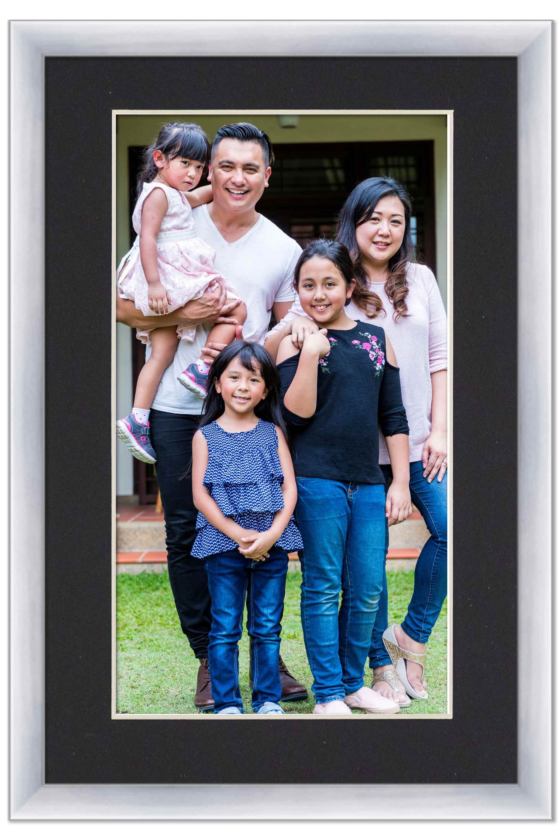 12x18 Frame Silver With Black Picture Mat For 12x18 Photo - Silver 18x24 Frame To Display Print or