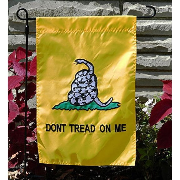 12x18 Gadsden Tea Party Don't Tread On Me Embroidered Sewn Garden House sleeve Flag 12"x18" Banner