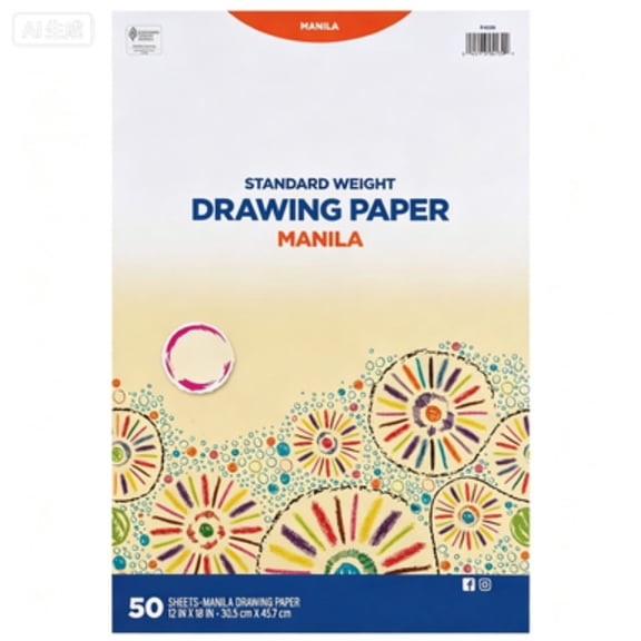 12x18 Inch Cream Manila Construction Paper, 70lb, 50 Sheets for Art & Craft