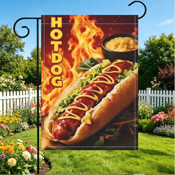 12x18 Inch Double Sided Garden Flag, Hello Summer Ice Cream Fruit Pattern, Outdoor Patio Yard Summer Holiday Decoration, No Flagpole Included