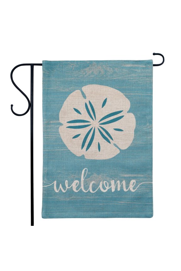 12x18 Inch Double Sided Sand Dollar Beach Garden Flag Burlap Nautical Coastal for Farmhouse Outside Yard Decor