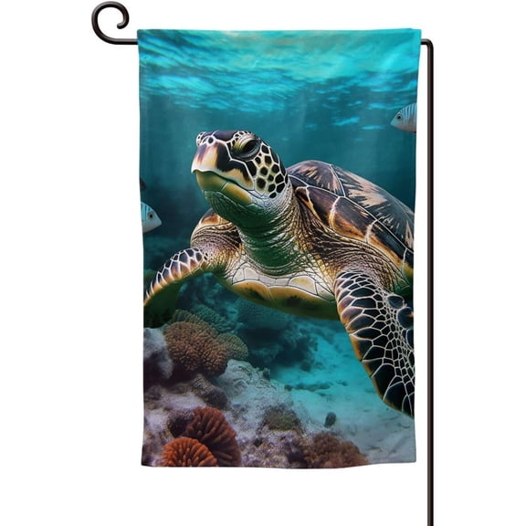 12x18 Inch Garden Flag for Outside Double Sided Yard Flag Ocean Animal Turtle Welcome Sign Outdoor House Flags Seasonal Spring Summer Garden Flags for Outdoor Holiday Farmhouse Decor