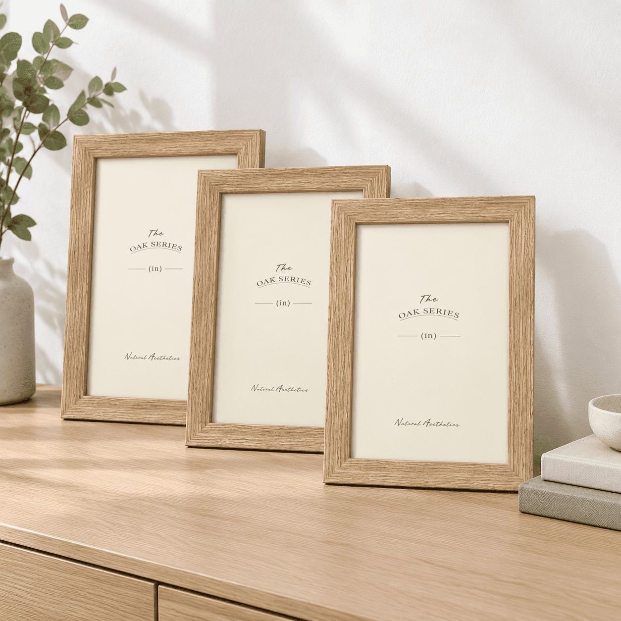 12x18 Oak Picture Frames 3 Pack Wide Border Wood Frames for Photos ...