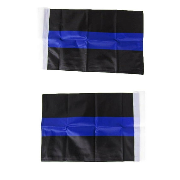 12x18 Police Thin Blue Line Sleeved 2ply Double Sided 12"x18" Flag
