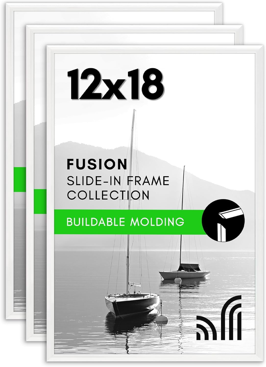12x18 Poster Frame with Polished Front Cover - Set of 3 - Slide-In ...