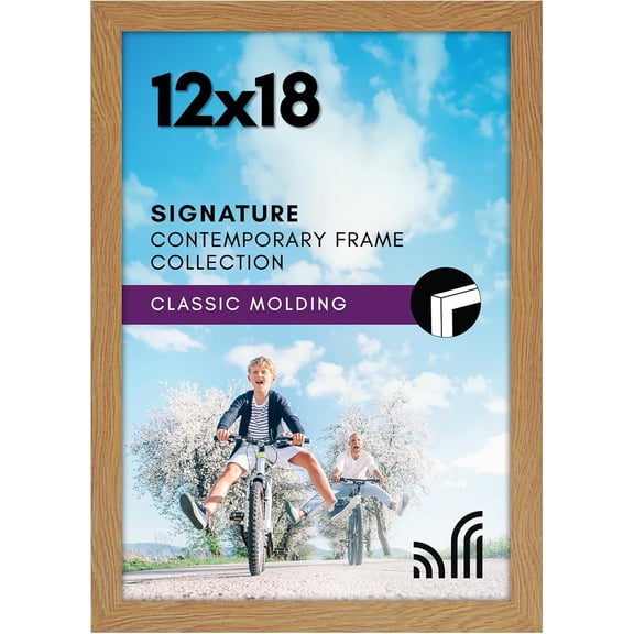 12x18 Poster Frame with Shatter-Resistant Glass - Signature Collection - Gallery-Style Frames Made of Engineered Wood - Photo Frame for Wall Display - Dark Oak