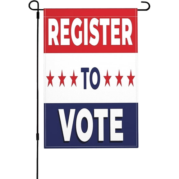 12x18 Register to Vote Garden Flag Double Sided Burlap Political Campaign Yard Sign Room Decor