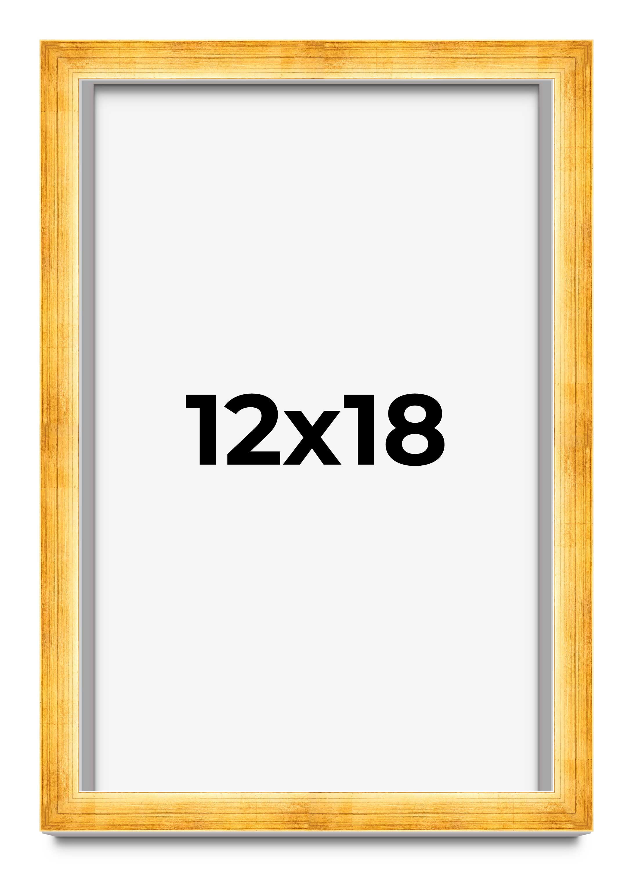 12x18 Shadow Box Frame Gold | 1.625 Inches Deep Real Wood Traditional ...
