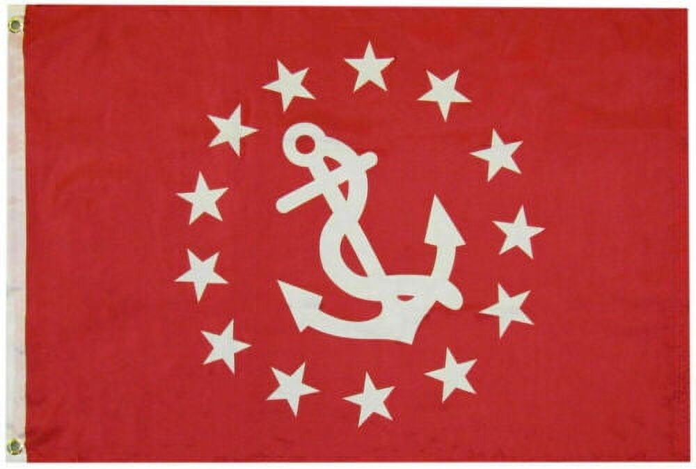 12x18 US Yacht Club Commodore Navy 100D Woven Poly Nylon Boat Flag - Made In USA