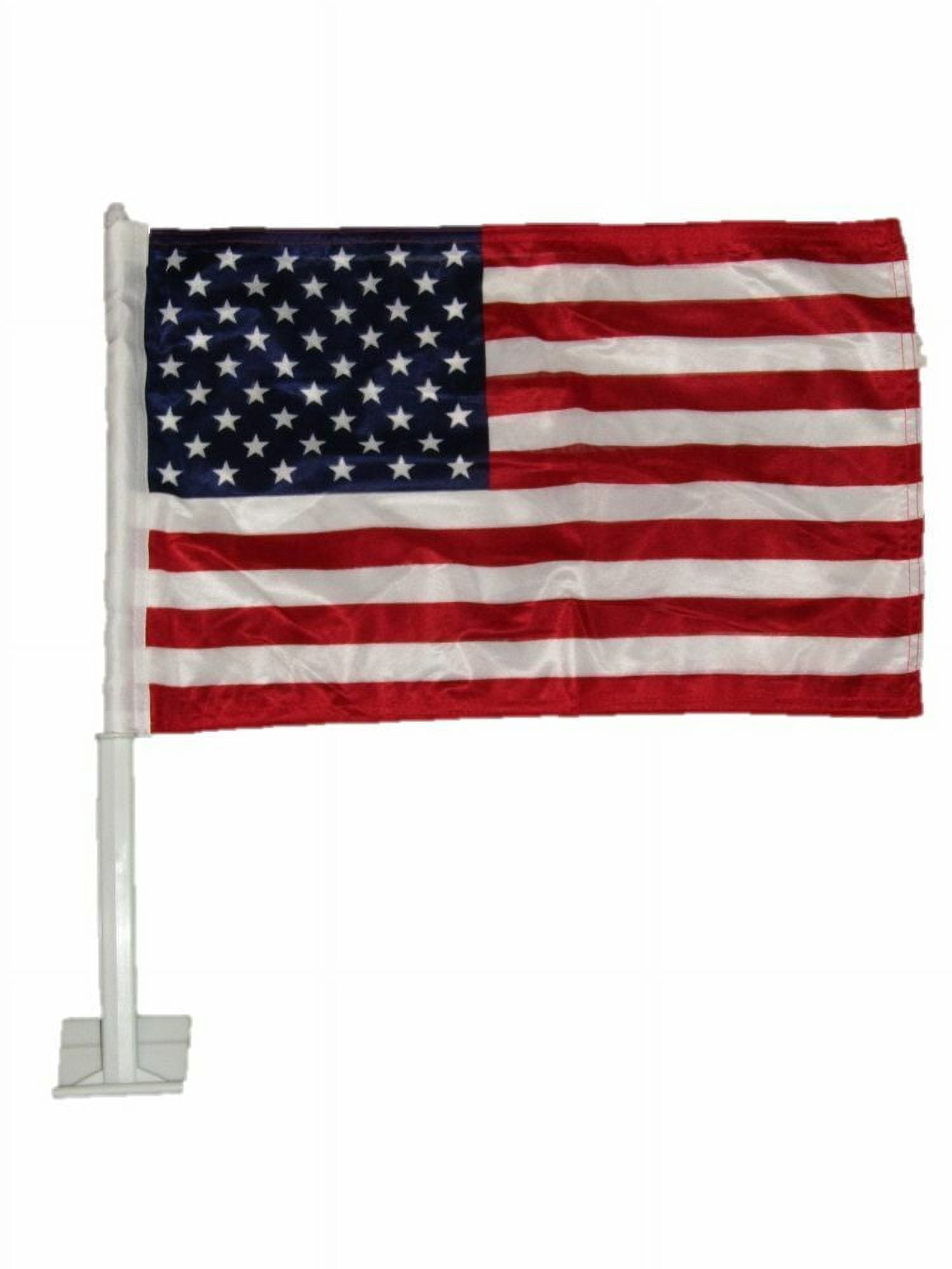 12x18 USA American Car Window Flag with Bracket - Double sided.