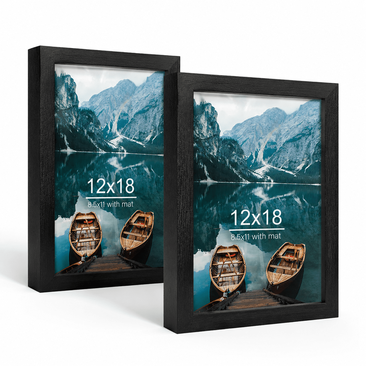 12x18 in Rustic Black Picture Frame Set, Fits 8.5x11 with Mat - Walmart.com