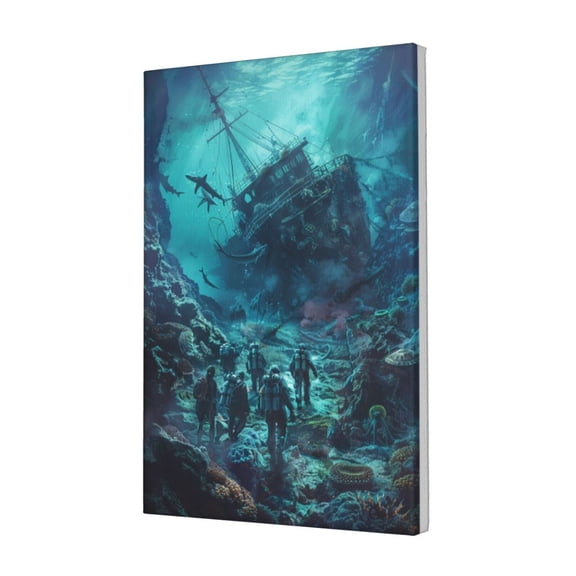 12x18 inch Bathroom Decor Explore Sunken Ships Oil Paintings On Canvas,Home Room Decor Bathroom Accessory,Bedroom,Living Room,Bathroom,Study Wall Art Decor Poster & Prints,Gifts For Explorer