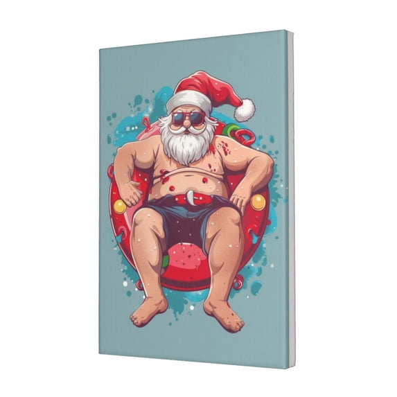 12x18 inch Bathroom Decor Swimming Circle Santa Claus Oil Painting Wall Art,Home Bathroom Accessory,Hotels,Apartment,Lounge Wall Decor Paintings Poster,Modern Style Circle Santa Claus Prints