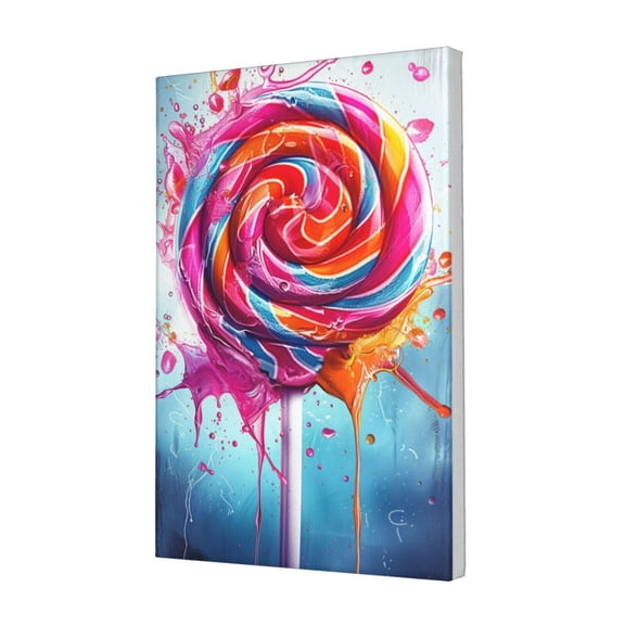 12x18 inch Candy Store Decorative Paintings Tempting Lollipop,Classic Candy Store Decor Accessory,Classic Tempting Lollipop Modern Style Oil Paintings On Canvas,Charm Gifts For Candy Lovers