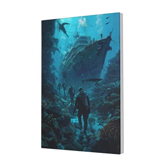 12x18 inch Canvas Frameless Painting Explore Sunken Ships,Indoor Bathroom Decor Paintings Canvas,Home Living Room,Study,Bedroom Wall Decor Art Poster & Prints,Chic Explore Sunken Ships Prints