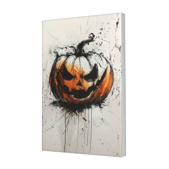 12x18 inch Canvas Frameless Painting Funny Pumpkin Head,Children'S Room Decor Accessory,Classic Holiday Decorations,Bedroom,Lounge,Study Picture Wall Decor,Modern Style Pumpkin Head Paintings