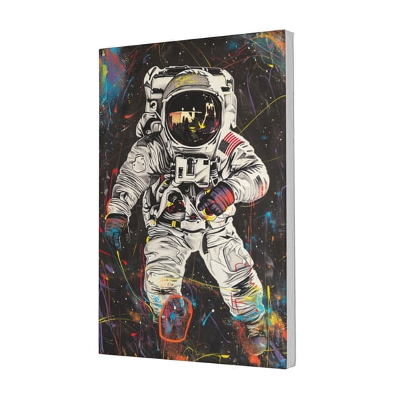 12x18 inch Canvas Frameless Painting Graffiti Astronaut Prints,Room Decor Bedroom Accessory,Family Yard,Garage,Cafes,Man Cave Decor Wall Art Oil Paintings Canvas Poster,For Space Lovers Gift