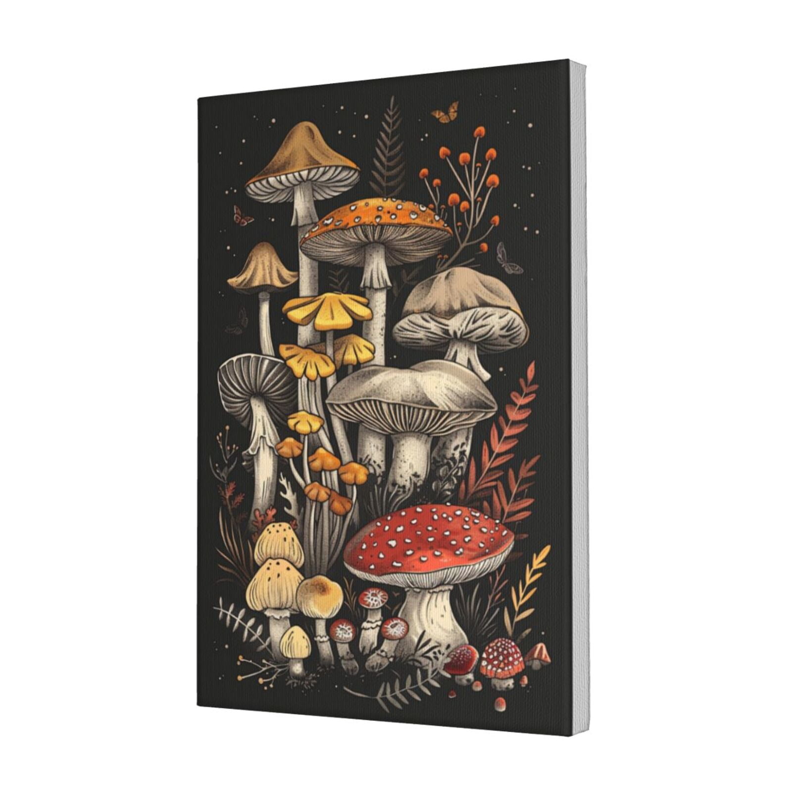 12x18 inch Canvas Frameless Painting Mushroom World Yard Decor,Rustic Yard Garden Wall Art Decor Poster Canvas,Gifts For Mushroom Enthusiast,Modern Style Mushroom Decorative Paintings Prints
