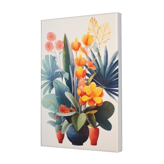 12x18 inch Canvas Frameless Painting Potted Plants Study Decor,Indoor Bar,Cafes,Florists,Bedroom,Balcony Wall Decor Posters & Prints,Fun Potted Plants Classic Room Decoration Paintings Canvas