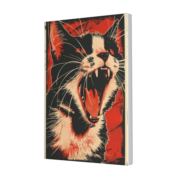 12x18 inch Canvas Frameless Painting Roaring Cat,Farmhouse Living Room,Cat'S Nest,Lounge,Studio Wall Art Decor Poster Prints,Gifts For Cat Enthusiast,Funny Roaring Cat Modern Style Paintings