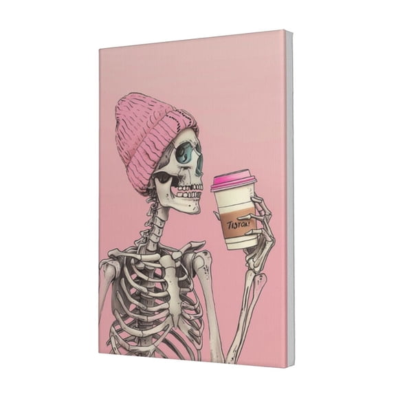 12x18 inch Canvas Frameless Painting Skull Drinking Beverages,Tavern,Cafes,Bar Indoor Outdoor Decor Paintings Canvas,Modern Art Skull Drinking Beverages Poster Prints,Gift For Beverages Lover