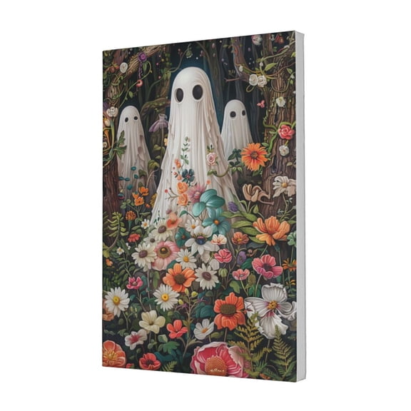 12x18 inch Canvas Frameless Picture White Phantom And Flowers,Garden Villa Decor Accessory,Exquisite Phantom And Flower Art Paintings On Canvas,Gifts For Flower Lovers,Man Cave,Florists,Home