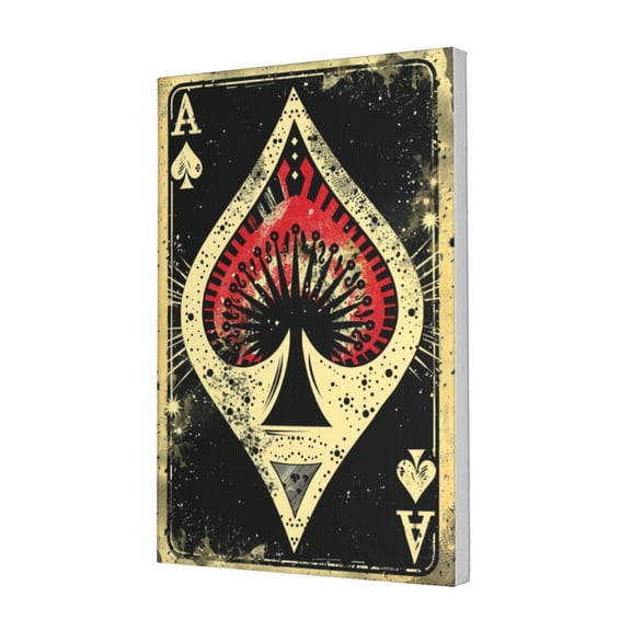 12x18 inch Canvas Hanging Picture Ace Of Spades Poker,Man Cave,Living Room,Poker Room,Bathroom Wall Art Decor Painting Canvas,Gifts For Poker Lovers,Exquisite Ace Of Spades Posters & Prints
