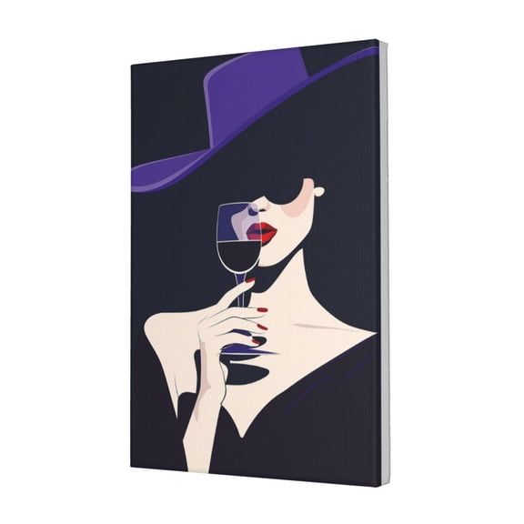 12x18 inch Canvas Hanging Picture Charming Drinking Girl,Room Decor For Woman,Man & Woman Cave,Bar,Banquet,Bedroom Wall Decor Posters & Prints,Gifts For Drinking Enthusiast,Bar,Hotels,Lounge