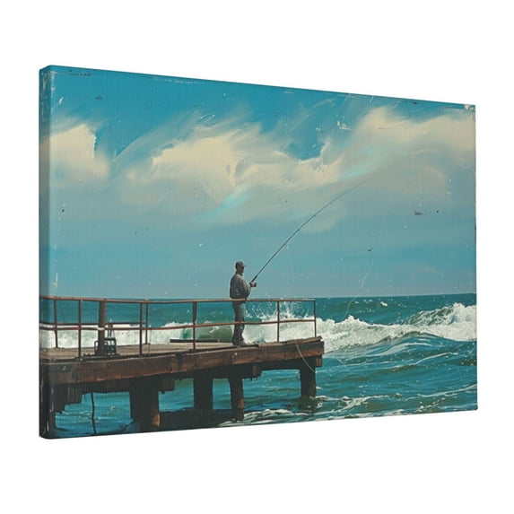 12x18 inch Canvas Hanging Picture Fishing Man Bathroom Decor,Home Room Decor Bathroom Accessory,Indoor Bathroom,Man Cave,Lounge Wall Decor Art Painting Prints,Gift For Fishing Man,Bedroom,Bar