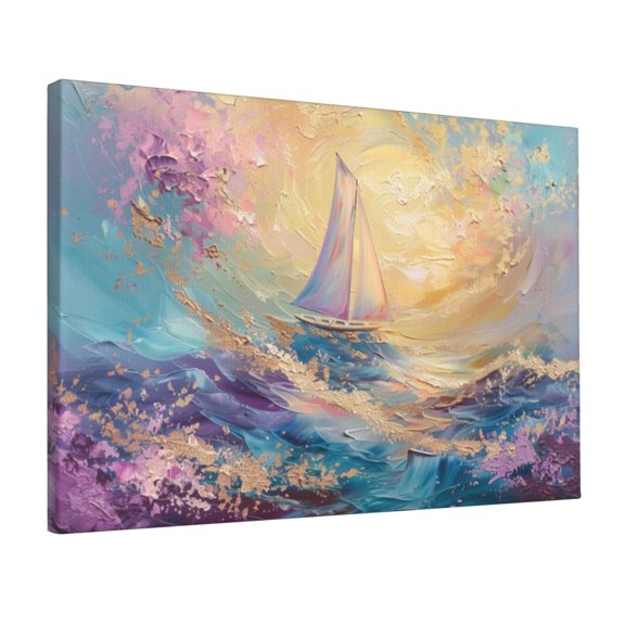 12x18 inch Canvas Hanging Picture Sailboats & Setting Sun Bathroom Decor,Office Decor Accessory Poster,Indoor Bathroom,Kitchen,Bedroom Decor Wall Art Prints,For Sailing Enthusiasts Funny Gift