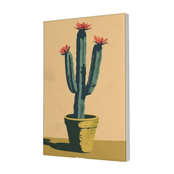 12x18 inch Canvas Painting Wall Decor Potted Plant Cactus,Villa Home Decor Garden Decor Accessory,Enchanting Potted Plant Cactus Decorative Painting Prints,Funny Gifts For Cactus Enthusiast