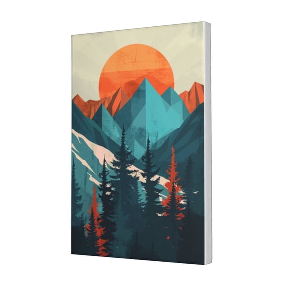 12x18 inch Canvas Paintings For Bedroom Simplicity Mountains & Sunrise,Home Room Decor Bedroom Accessory,Enchanting Mountains & Sunrise Modern Style Painting Canvas Poster,For Cafes,Bar,Door