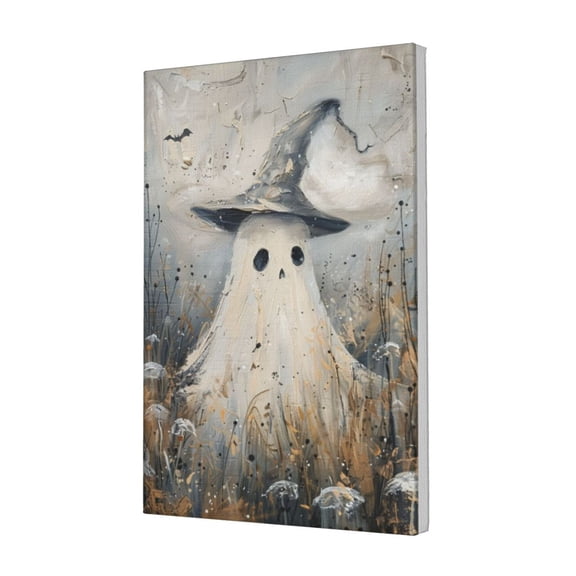 12x18 inch Canvas Picture Poster White Apparition In The Rice Field,Rustic Yard,Man Cave,Lounge Decor Wall Painting,Exquisite White Apparition Oil Painting Canvas,Peculiar Festival Decoration