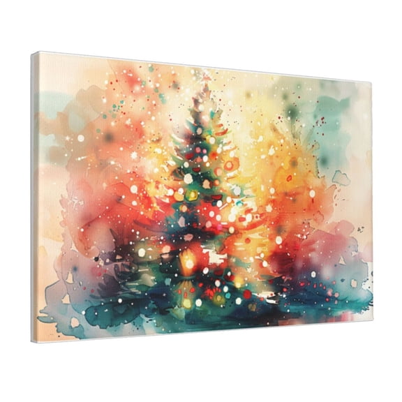 12x18 inch Canvas Pictures Christmas Tree Watercolor Poster,Room Decor Living Room Accessory,Family Living Room,Man Cave,Lounge,Hotels Wall Art Decor Canvas Prints,Charm Christmas Tree Prints