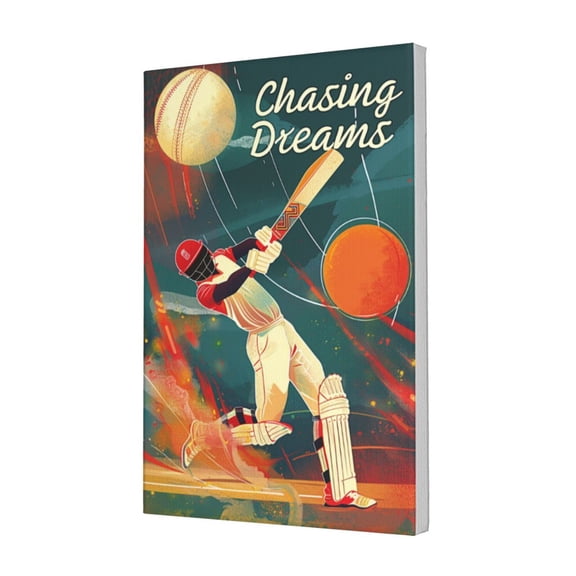 12x18 inch 'Chasing Dreams' Slogan Baseball Player Canvas Hanging Picture,Studio,Living Room,Man Cave,Bar Wall Decor Art Poster Canvas,Modern Style Baseball Player Decorative Painting Gifts