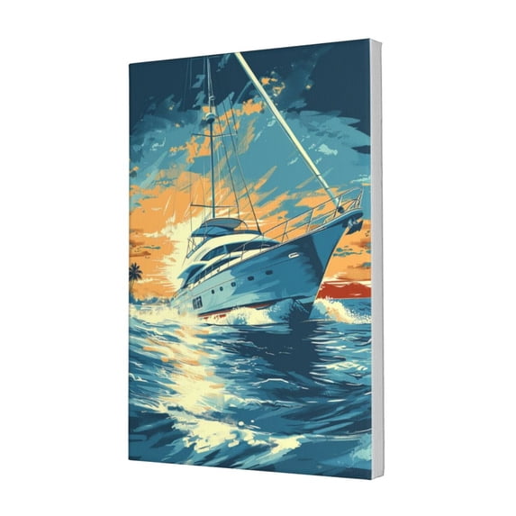 12x18 inch Decorative Paintings For Wall Sunset & Yacht,Home Bathroom Decor Accessory,Indoor Bedroom,Cafes,Bar,Man Cave Decor Wall Art Prints Painting,Enchanting Sunset & Yacht Modern Prints