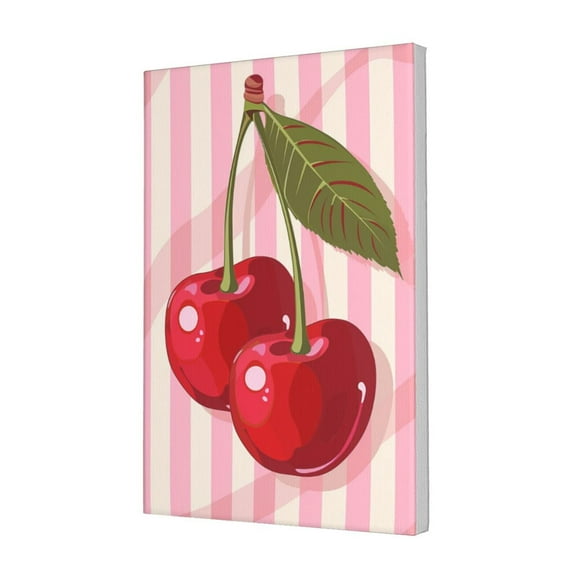 12x18 inch Decorative Paintings For Wall Red Cherry,Home Yard,Orchard,Plantation Wall Decor Art Prints,Gift For Cherry Lovers,Classic Red Cherry Decor Canvas Frameless Picture,For Kitchen,Bar