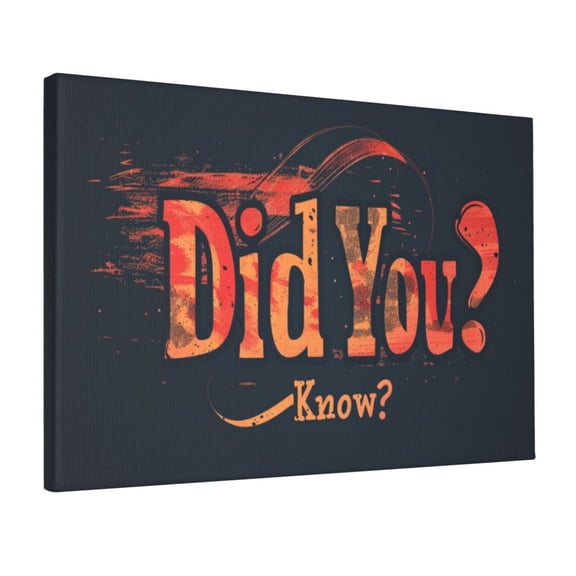 12x18 inch 'Did You Know' Slogan Oil Paintings On Canvas,Motivational Wall Art,Indoor Bedroom,Classroom,Study Wall Hanging Decor Poster & Prints,Fun 'Did You Know' Slogan Illustration Gifts