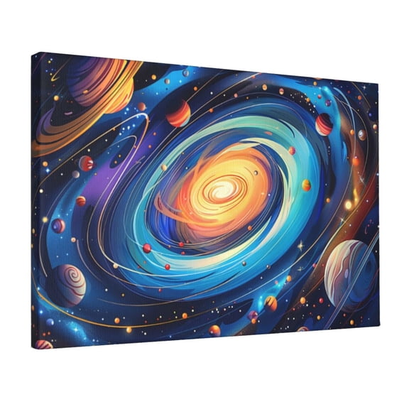 12x18 inch Fantasy Cosmic Planet Canvas Paintings Wall Decor Poster,Book Room,Cafe,Bathroom,Campus Corridors Decoration Painting,Exquisite Cosmic Planet Art Canvas Decor,Gift For Planet Lover
