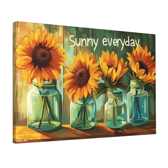 12x18 inch Florists Decor Sunflower Vase 'Always Positive' Slogan Hanging Picture,Florists Decor Accessory,Home Garden,Bedroom,Kitchen,Office Wall Decor Poster,Gifts For Sunflower Enthusiast