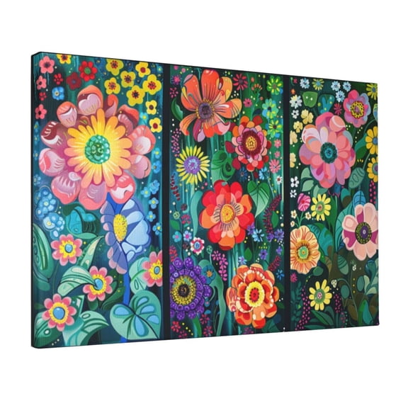 12x18 inch Frameless Canvas Painting Abstract Flower Plant,Indoor Garden Yard Decor Canvas Poster,Villa Lounge,Bathroom,Garden Yard Wall Art Prints Decor,Charm Gifts For Flower Plant Lovers