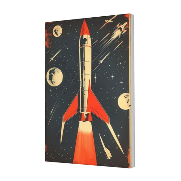 12x18 inch Frameless Canvas Painting Launch Rocket,Apartment Bedroom,Kid Room,Study Decor Wall Art Prints,Modern Art Launch Rocket Paintings Canvas,For Rocket Lovers Funny Gifts,Man Cave,Bar