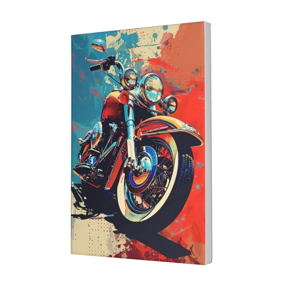 12x18 inch Garage Decorative Painting Canvas Red Motorcycle,Man Cave,Club,Garage,Living Room Wall Decor Art Prints,Gift For Motorcycle Enthusiast,Modern Style Motorcycle Oil Paintings Canvas