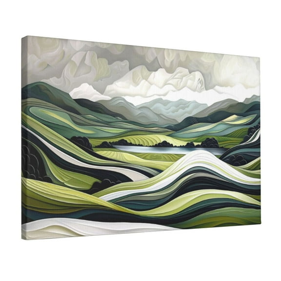 12x18 inch Home Decor Canvas Frameless Picture Abstract Mountain Landscape,Yard Garden Decor Prints Painting,Funny Abstract Mountain Landscape Modern Style Canvas Hanging Picture,Yard Decor