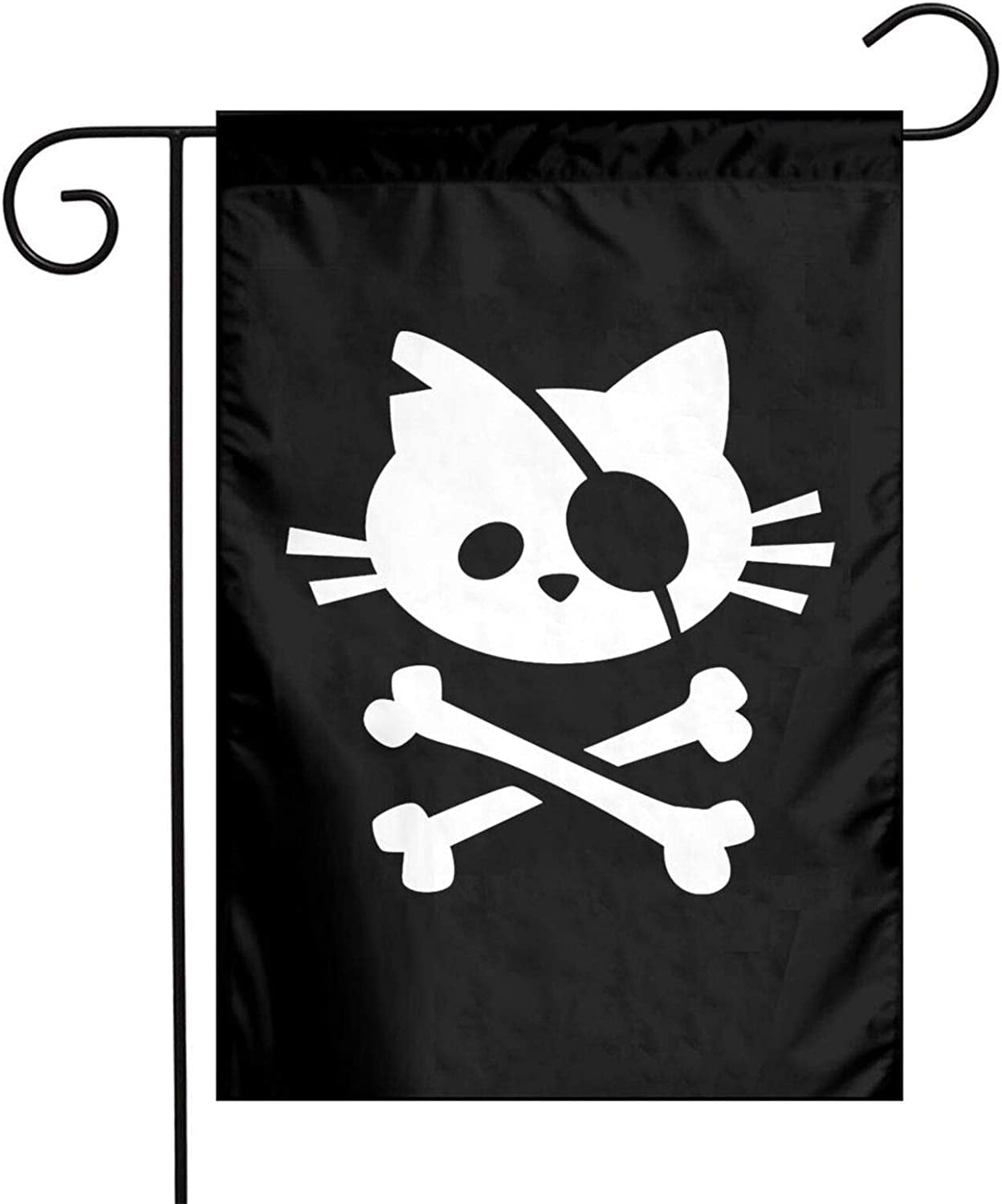 PIRATE BANDANA HAND WAVING FLAG Medium 9" X 6" Wooden Pole SKULL