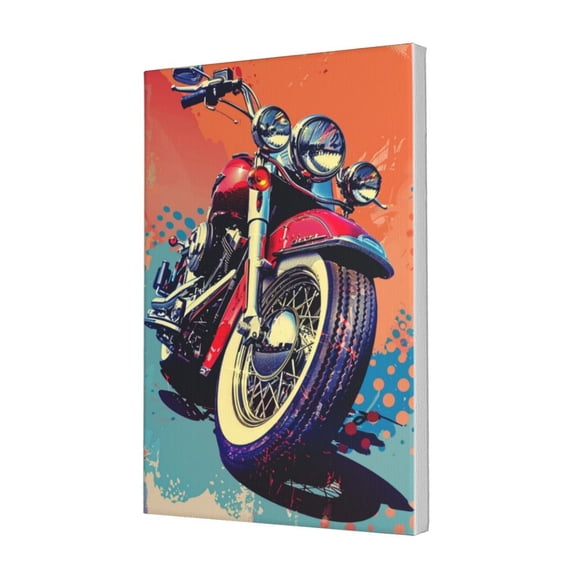 12x18 inch Oil Painting Canvas Classic Motorcycle,Bathroom,Living Room,Man Cave,Study Wall Art Decor Canvas Hanging Picture,For Motorcycle Lover Gift,Modern Style Motorcycle Decorative Prints