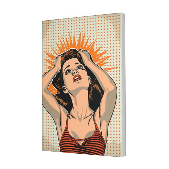 12x18 inch Oil PaintingWall Art A Shocked Woman,Indoor Bedroom,Lounge,Bathroom Wall Art Decor Poster Prints,Funny Shocked Woman Modern Style Paintings Canvas,Gift For Woman,Woman Cave,Tavern