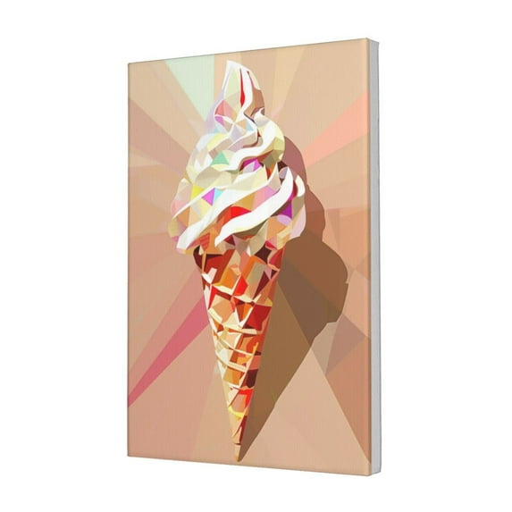 12x18 inch Oil Paintings Canvas Charm Ice Cream,Kitchen,Dessert Shop Painting Decor Accessory,Modern Style Ice Cream Canvas Prints,For Ice Cream Lovers Gift,For Kitchen,Dessert Shop,Apartment