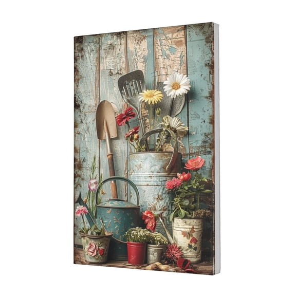 12x18 inch Oil Paintings On Canvas Flower Planting Tools,Outdoor Garden Yard,Rustic Villa,Florists Wall Decor Art Poster Paintings,Classic Flower Planting Tools Canvas Hanging Picture Gifts